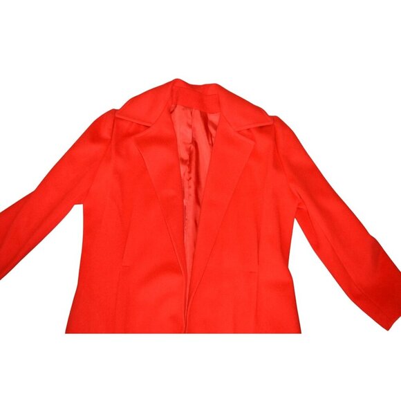 Vintage 70s Victor Joris for Riva Neiman Marcus Bright Red Wool Trench Coat S/M - Picture 10 of 12